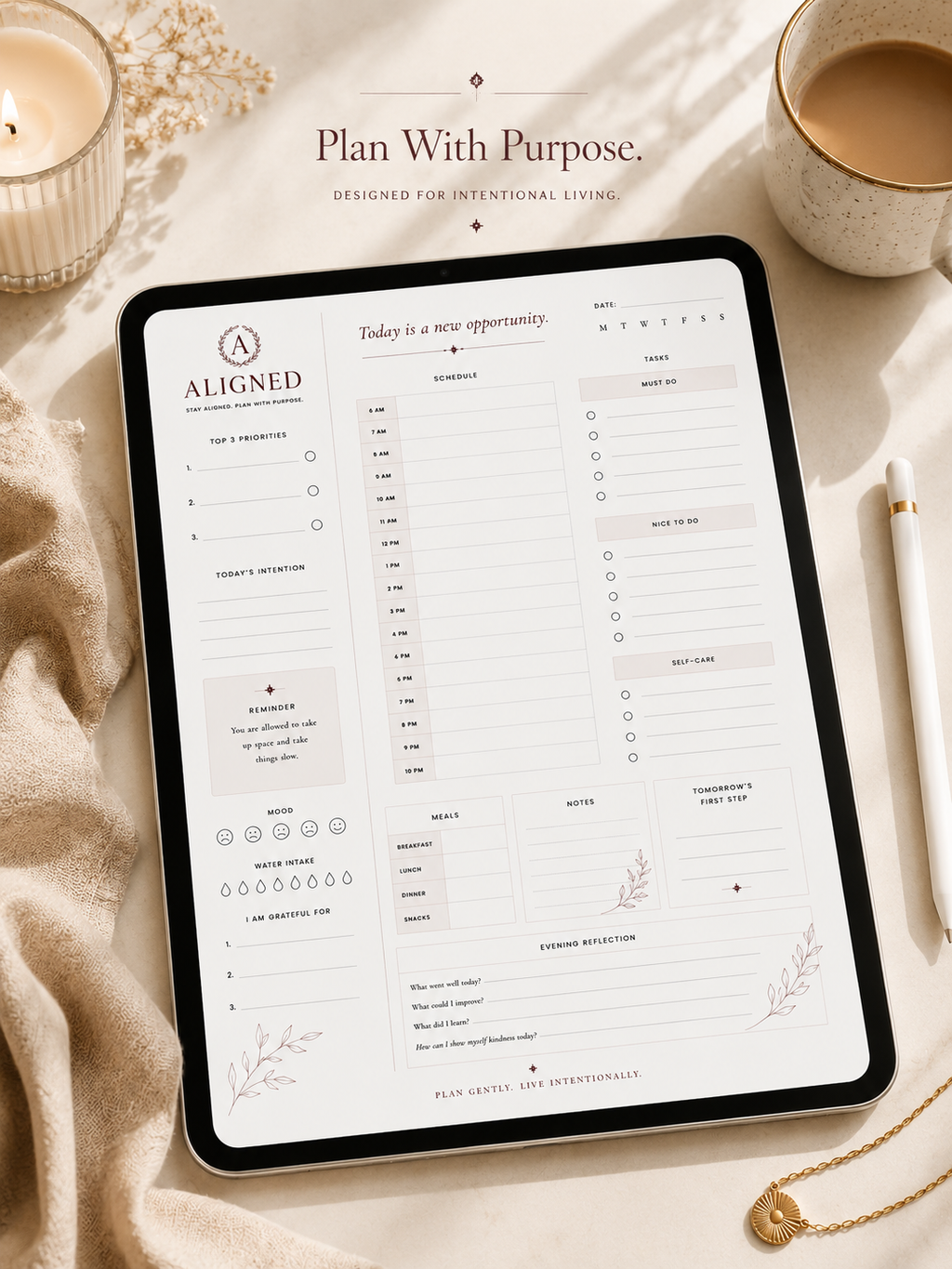 Aligned Minimalist Digital Planner Bundle | Black & White Editions